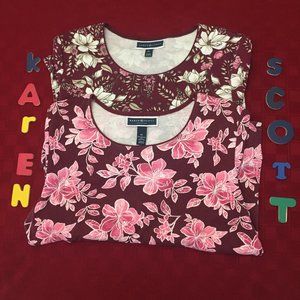 Karen Scott Watercolor Floral Top Bundle